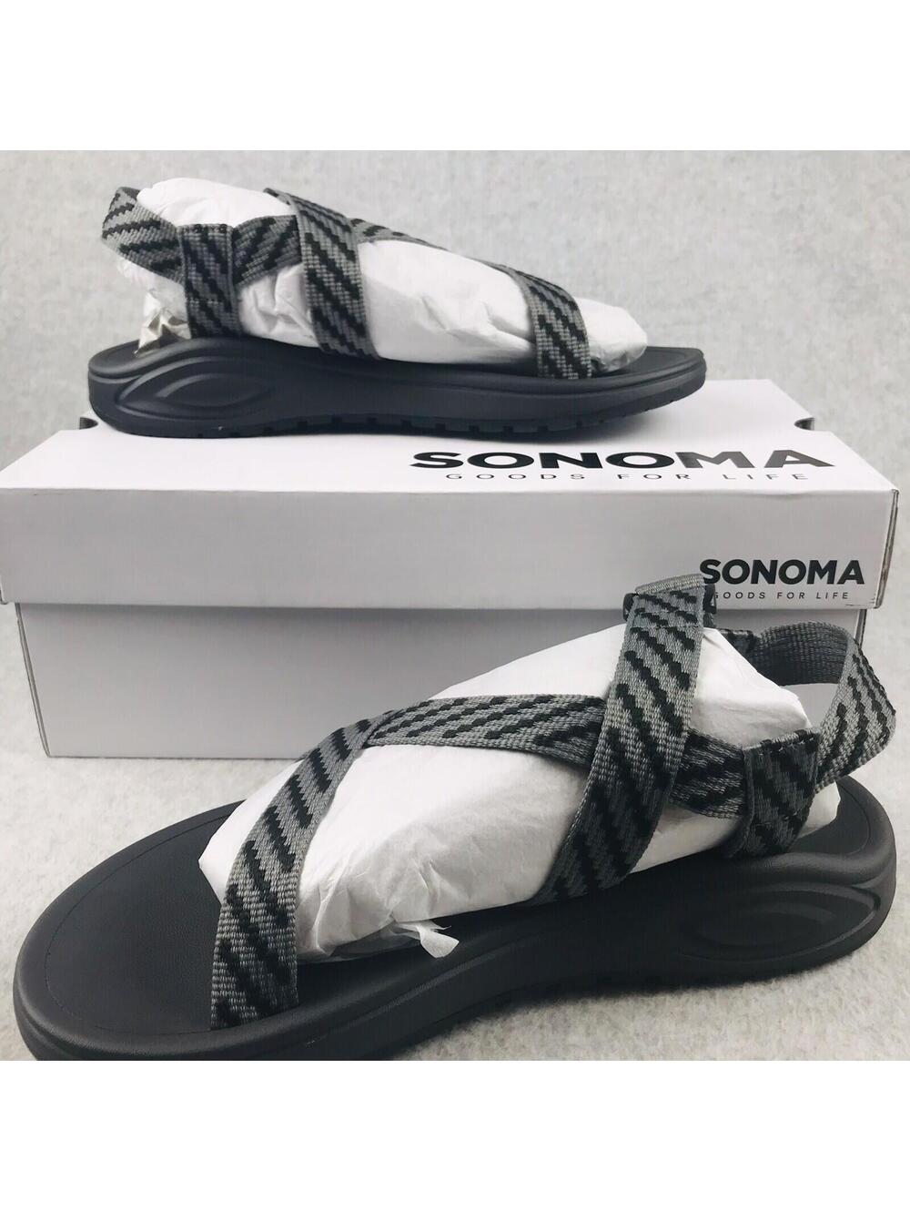 Sonoma Sandals Mens Size 11 Strap Sport Adjustable Comfort Gray New*
